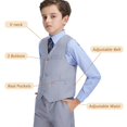 thumbnail image 4 of ETHAN Light Gray Church Clothes for Boys Elegant Slim Fit Vest and Tie Set Suit for Boys Size 6, 4 of 8