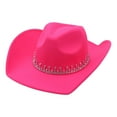 thumbnail image 3 of Wide Brim Hat Summer Photo Props Western Cowboy Hat for Travel Beach Outdoor Rose Red, 3 of 9