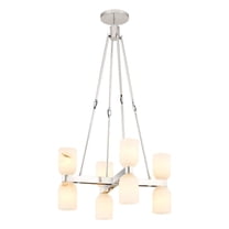 CH338822PNAR-Alora Lighting-Lucian - 8 Light Chandelier-37.75 Inches Tall and 22 Inches Wide-Polished Nickel Finish-Alabaster Glass Color