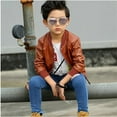 thumbnail image 5 of Boys Leather Jackets For Toddler Kids Faux Motorcycle PU Leather Coats, 5 of 7