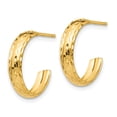 thumbnail image 2 of 14k Yellow Gold 3.5mm J Hoop Earrings, 2 of 7