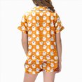 thumbnail image 4 of KPOPLK Halloween Pajamas for Girl Teen Satin Silk Pjs Short Sleeve Button Down Shirt and Shorts Set Sleepwear,Size 2-3 Years, 4 of 5