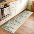 thumbnail image 2 of Kitchen Runner 2 x 6 Ft, Green Eucalyptus Leaves Non-Slip Residential Carpet, Summer Botanical Weeping Rustic Indoor Crawling Mats Runner Rugs for Living Room/Dining Room/Bedroom, 2 of 8