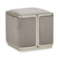 thumbnail image 6 of Michael Amini Linea Velvet Ottoman - Gray Pearl/Silver Mist, 6 of 8