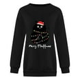 thumbnail image 4 of Arlun Christmas Crewneck Sweatshirts for Women Cute Back Cat String Lights Graphic Hoodless Pullovers Comfy Loose Long Sleeve Xmas Tops 2025 Fall Winter Outfits Black2 L, 4 of 4