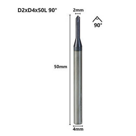 

90 Degree Chamfer End Mill 3Flute Milling Cutter Carbide Router Engineering Tool