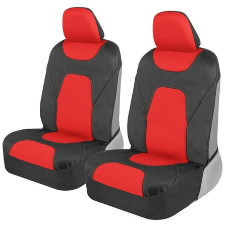 Motor Trend AquaShield Car Seat Covers for Front Seats, Red Waterproof Seat Covers for Cars Trucks SUV