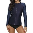 thumbnail image 4 of Charmo Women's Long Sleeve Rashguard Swimsuit Zip Front Sun Protection Swim Shirt UPF 50+, 4 of 6
