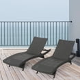 thumbnail image 1 of Outdoor Wicker Chaise Lounges Set of 2, Armless Adjustable Lounger Chairs for Poolside, Patio, Deck, or Garden, PE Rattan Design, Perfect for Relaxing Outdoors, Grey, 1 of 5