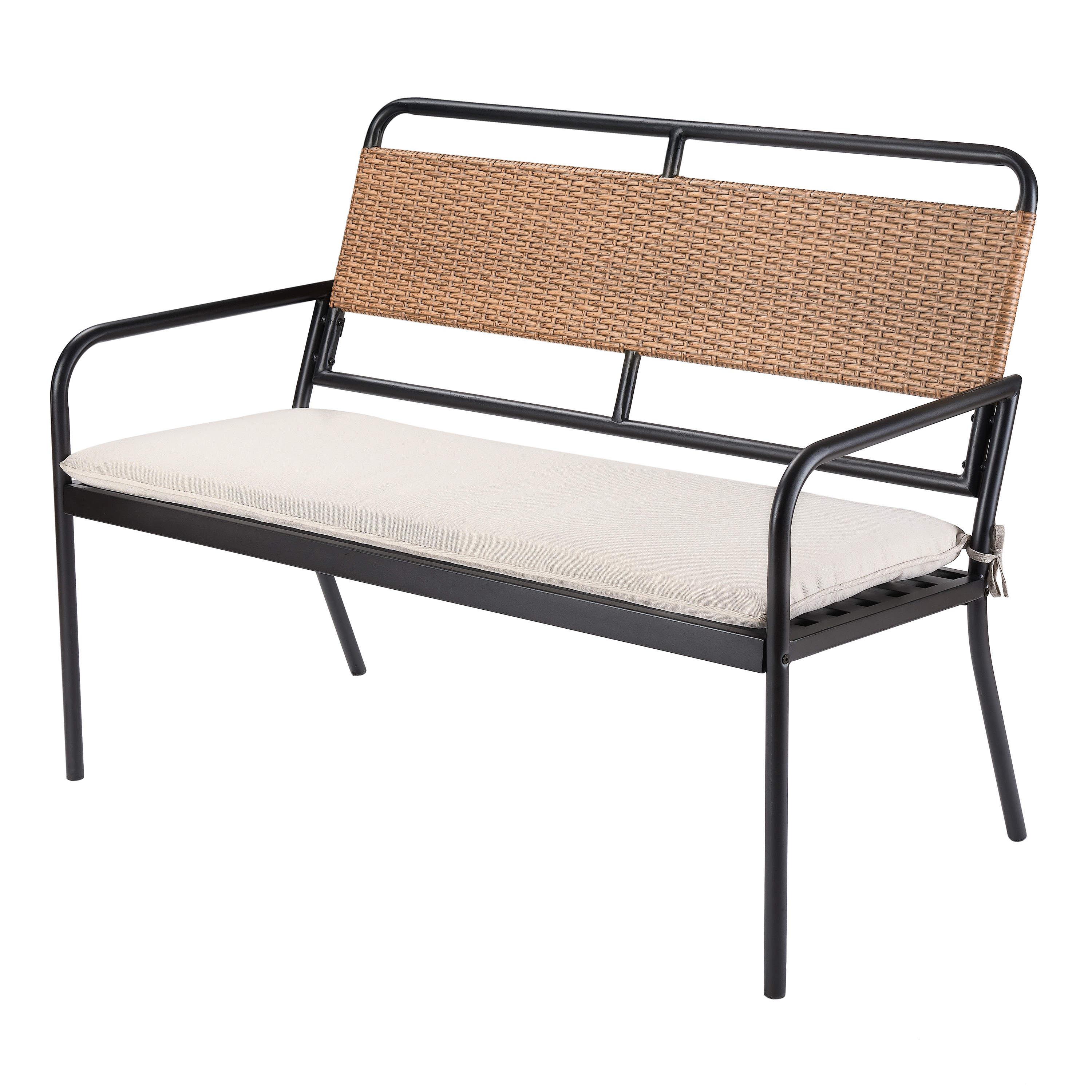 Mainstays Holcomb Outdoor Metal and Wicker Bench - image 3 of 4