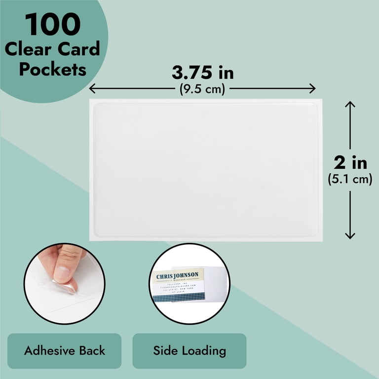 clear adhesive business card sleeves binders and more with your own business card using these business card holder pages 100-Pack Clear Business Card Pockets