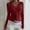 Wine, variant on Blouse Tops for Women V Neck Lace Panel Ribbed Cardigan T Shirt, Long Sleeve Solid Knit Top, Soft Stretchy Blouse with Elegant Lace Trim Blouses for Women