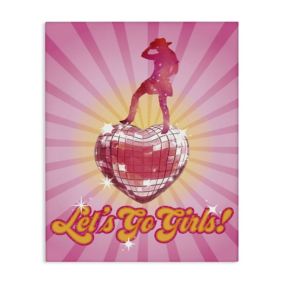 Stupell Industries Let's Go Girls Disco Entertainment Painting Wrapped Canvas Art Print Wall Art, 16 x 20