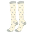 thumbnail image 3 of Bas de Compression 20-30 mmHg Longueur Genou Bas de Sport pour Unisexe Longueur Chaussettes de Cyclisme 20-30 mmHg Course Cyclisme, Beige, Pois, G/TG, 3 of 7