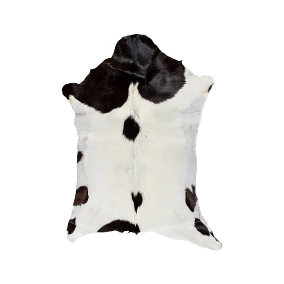 Natural Classic Calfskin Throw Rug | White & chocolate | 2'x3'
