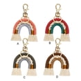 thumbnail image 3 of Weaving Rainbow Keychains Handmade Hanging Decor Keyholder Ornaments Craft Adornment Colorful Handicraft Bag Pendant Charm Colorful/Coffee, 3 of 6