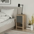 thumbnail image 2 of Ada Home Decor Furniture Oak 2 Tier Natoma Nightstand, 2 of 3