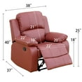 DEALTOPS 39" Manual Recliner Chair, Overstuffed Single Sofa for Living Room Bedroom, Leather
