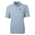 thumbnail image 2 of Men's Cutter & Buck Navy Kansas City Royals Virtue Eco Pique Botanical Print Recycled Polo, 2 of 3