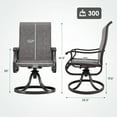 thumbnail image 6 of ELPOSUN Patio Swivel Chairs Set of 2, Outdoor Dining Chairs High Back All Weather Breathable Textilene with Metal Rocking Frame for Lawn Garden Backyard Deck, Dark Gray, 6 of 8