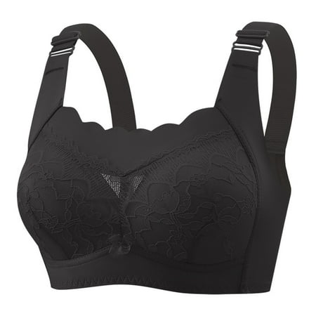 YHGFVOKJ Bras for Women Plus Size Breathable Bra without Steel Rims Strap Lined Gathered with Complementary Sexy Lingerie Underwear Strapless Bra Black E
