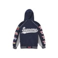 thumbnail image 2 of Supreme Men's Playoffs Zip Up Hooded Sweatshirt Navy, from StockX, 2 of 3