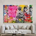 thumbnail image 2 of Graffiti Wall Art, Love Need Art, Love Graffiti Art Canvas, Love Is All We Need, Street Art Print, Contemporary Wall Decor, Canvas Wall Decor - Gold Framed, 2 of 9