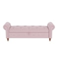 thumbnail image 5 of 63inch End of Bed Storage Bench, Modern Velvet Button Tufted Upholstered Ottoman Bench with Arms, Long Footrest for Bedroom Entryway and Living Room, 500LBS Weight Capacity, Pink, 5 of 7
