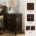 thumbnail image 3 of Leick Home 2-Pack Solid Wood Laurent Nightstands w/ USB-C Charging, Chocolate Cherry, 3 of 20
