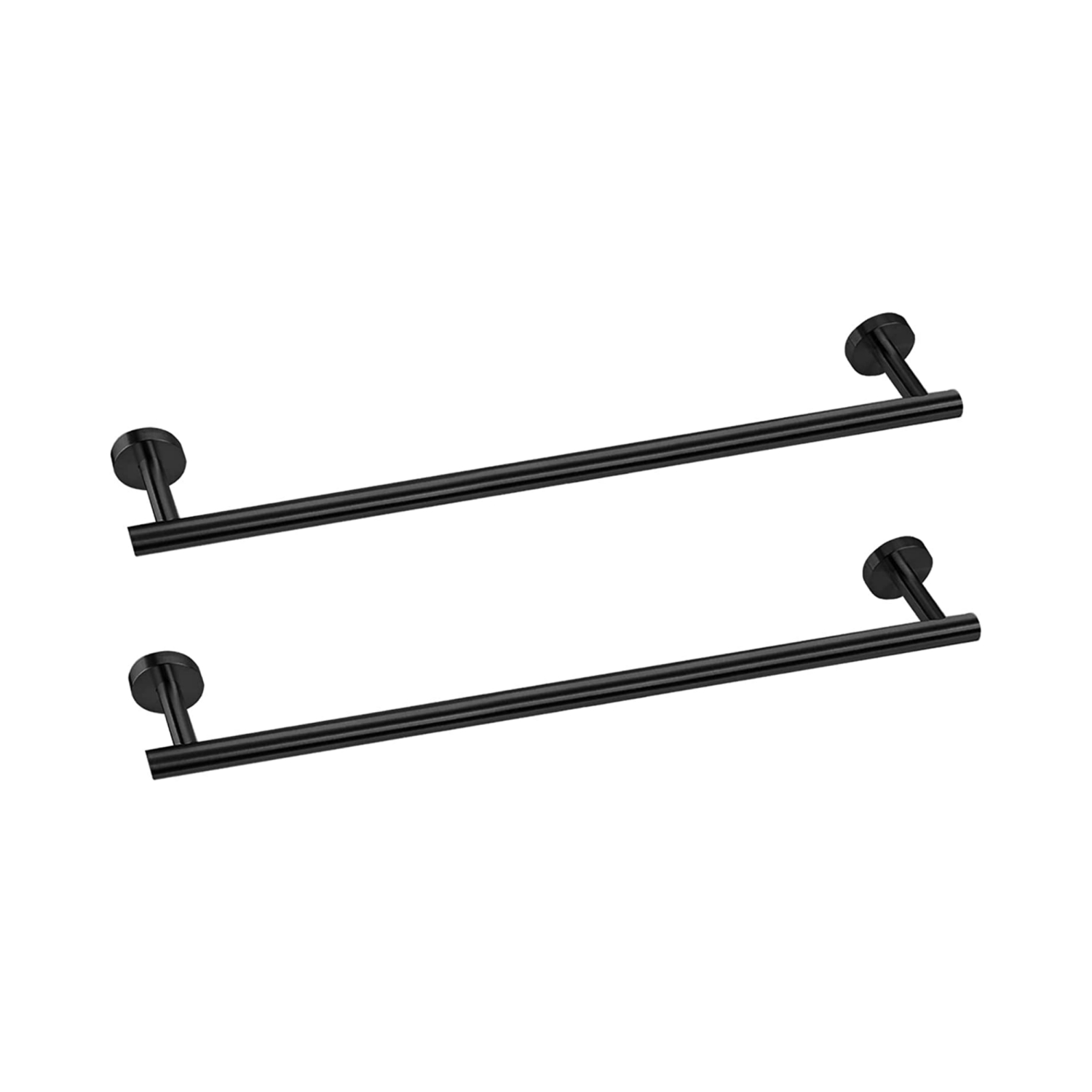2 Pieces 16inch Stainless Steel Matte Black Bathroom Towel Bar, Wall Mounted