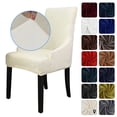 thumbnail image 1 of Chair Cover Velvet Chair Slipcovers Removable Washable Soft Dining Chair Protector Cover Beige, 1 of 8