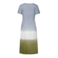 thumbnail image 4 of Fridja Womens Plus Size Daily Tie-dyed Color Block Loose V Neck Short Sleeve Dress, 4 of 7