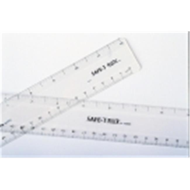 SafeT Beveled Edge Rounded Corner Plastic Ruler 12 in. Clear, Pack 12 Walmart Canada
