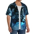 thumbnail image 2 of Xecao Celestial Ram Night Sky Men's Casual Short-sleeved Shirt, a button-up collared shirt with a pocket-Medium, 2 of 5