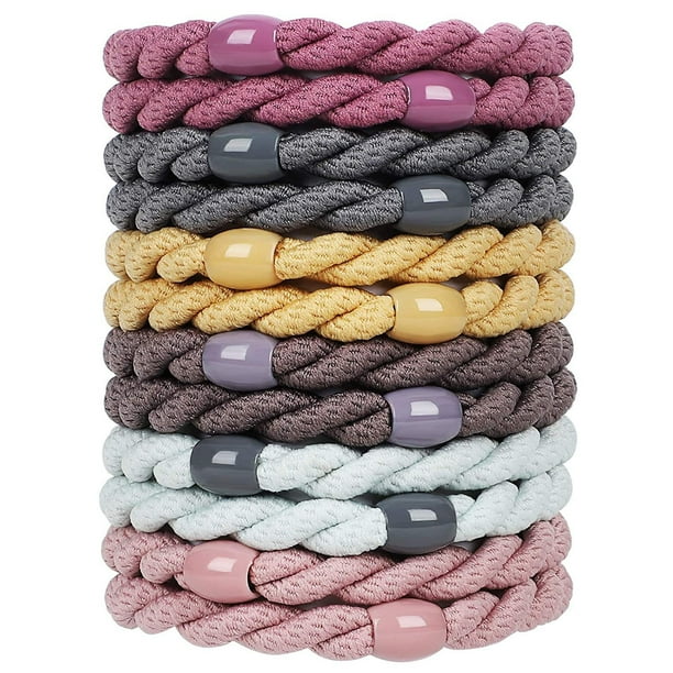 Coletero trenzado con forma de masa para mujer, con alta elasticidad, tipo diadema de goma.