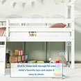 thumbnail image 3 of Bellemave Twin Size Low Loft House Bed Frame with Slide and LadderHouse Bed With Roof and Guardrails Junior Loft Bed Solid Wood Bed, No Box Spring Needed, White, 3 of 10