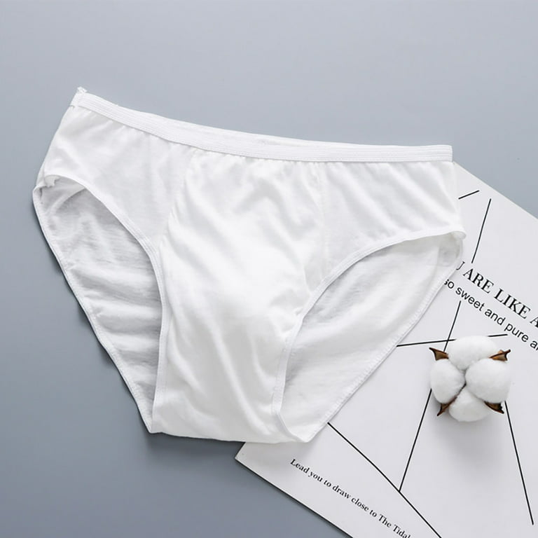 On Sale- One-Wear Disposable white cotton underwear for men. Travel briefs  5pc