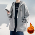 thumbnail image 1 of Chaqueta con capucha y forro polar para hombre, nueva marca de moda, holgada, informal, con cremallera, para primavera, otoño e invierno, 1 of 4