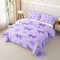thumbnail image 3 of Manfei Coquette Bow Quilt Full,Purple Dreamy Bowtie Full Bedspread Sets,3-Piece,1 Coverlet and 2 Pillowcases, 3 of 7