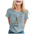 thumbnail image 1 of TINZ T-Shirt pour Femmes Été Manches Courtes Col Rond Motif Haut Décontracté Chemises de Football pour Femmes T-Shirt Manches Courtes, 1 of 4