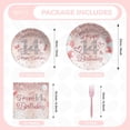 thumbnail image 2 of 96Pcs 14th Birthday Party Supplies Disposable Rose Gold 14 Year Old Birthday Plates Napkins Forks Tableware Set 14th Birthday Decorations for Girls Happy 14th Birthday Fabulous Party Serve 24, 2 of 2