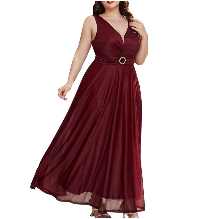 Sleeveless Elegant Formal Dresses for Women Plus Size Ruched High Waist Mesh Evening Gowns Low Back Cocktail Party Dress Wine, 4XL - Walmart.com Sleeveless Elegant Formal Dresses for Women Plus Size Ruched High Waist Mesh Evening Gowns Low Back Cocktail Party Dress Wine, 4XL - Walmart.com