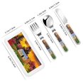 thumbnail image 2 of Gaeub Fall Village Scenery Print 3-Piece Children Knife Spoon Fork Set,Stainless Steel Child Flatware Set,Kids Utensils Set with Case for Lunch Box (Fork Spoon Knife Combo), 2 of 8