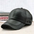 thumbnail image 5 of AkoaDa Mens Adjustable Size Baseball Cap Hat PU Leather 3 Colors Sport Hat Baseball Cap(Black), 5 of 9
