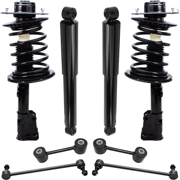 Detroit Axle - FWD 8pc Struts Shocks Kit for 01-07 Dodge Grand Caravan Chrysler Town & Country 01-03 Voyager, Front Struts with Coil Spring Rear Shock Absorbers Front Rear Sway Bars Replacement