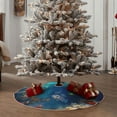 thumbnail image 4 of Bingfone Christmas Tree Skirt Mat Christmas Decoration Interior 36" -Underwater Fish Turtle, 4 of 6
