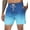 Blue, variant on Men's Swim Trunks Gradient Color Quick Dry Beach Shorts with Zipper Pockets and Mesh Lining Orange 34