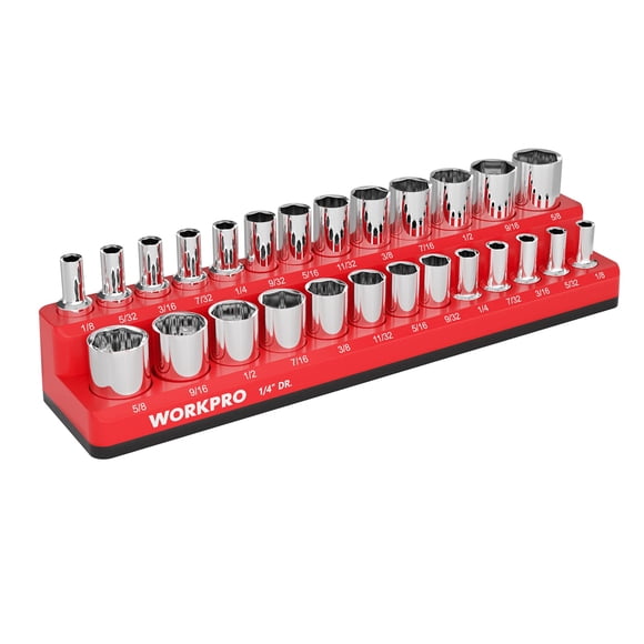 Organizador de enchufes WORKPRO magnéticos SAE 26 de 1/4 pulgadas