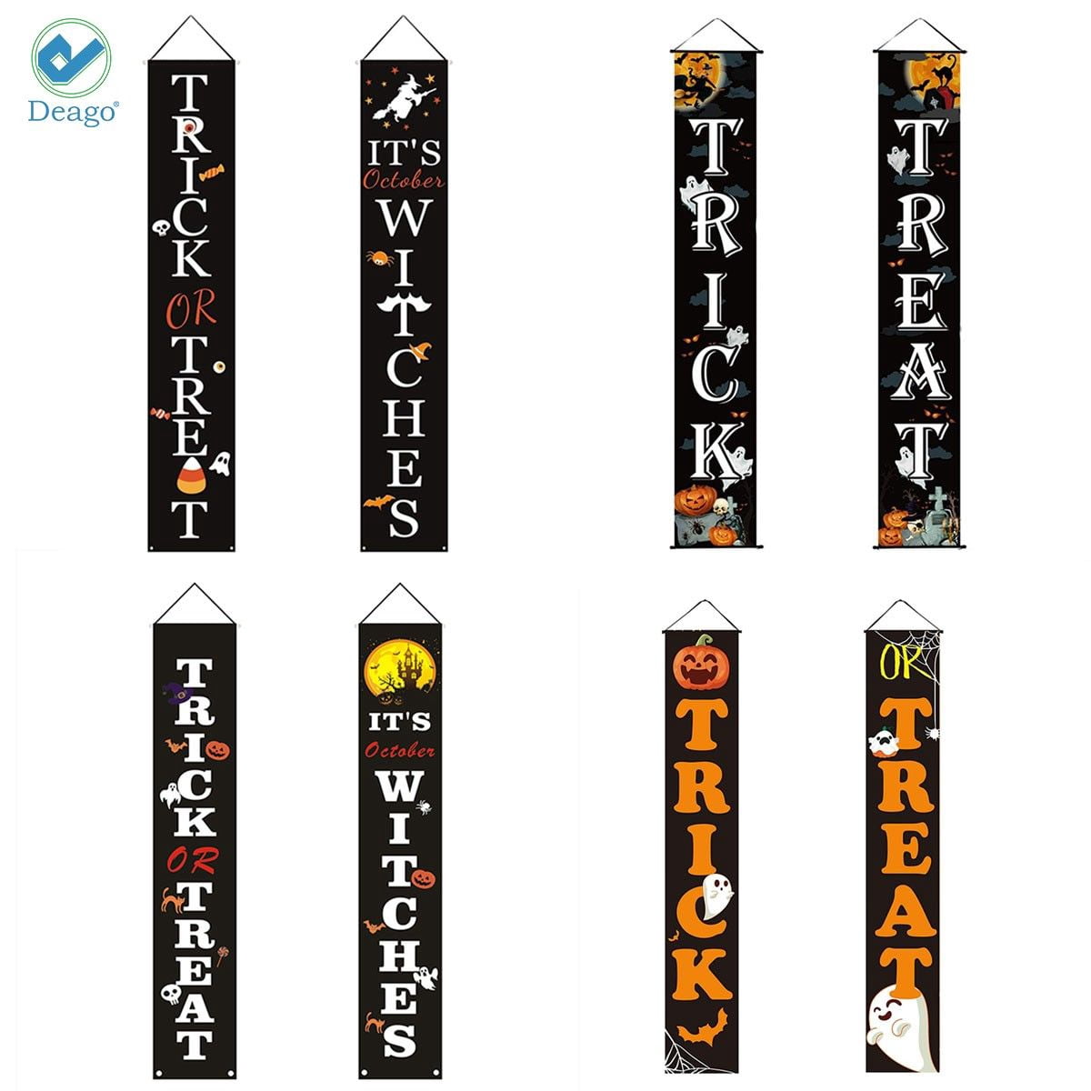 Halloween Banner-Set 'Trick Or Treat' & 'It's October Witches' – Je 183 X 30,5 Cm