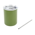 thumbnail image 3 of Taza de café de acero inoxidable de 12 onzas y 320 ML con tapa de pajita verde taza de viaje de café térmica portátil, 3 of 10